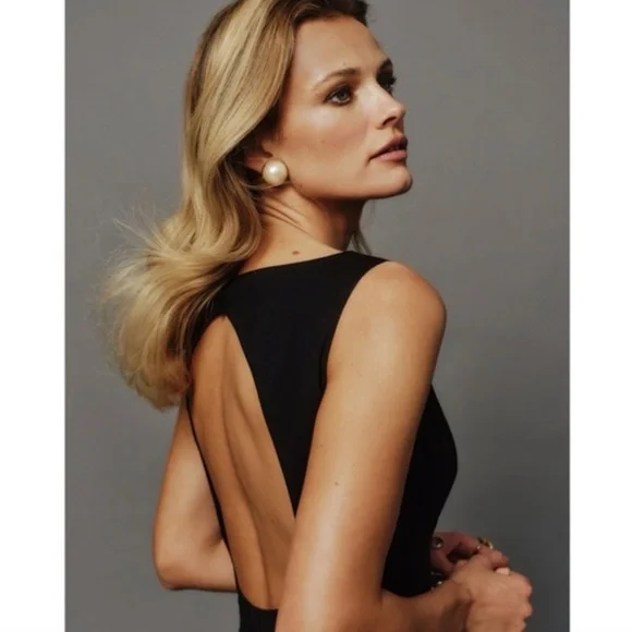 ANTHROPOLOGIE REFORMATION ELVIRA OPEN BACK MIDI DRESS BLACK ORGANIC COTTON 6 NWT - Picture 10 of 13